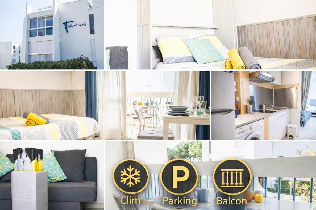 CEL'STUDIO-Parking privé-Clim réversible -Balcon-Lave-linge-Lit - POINT ZERO