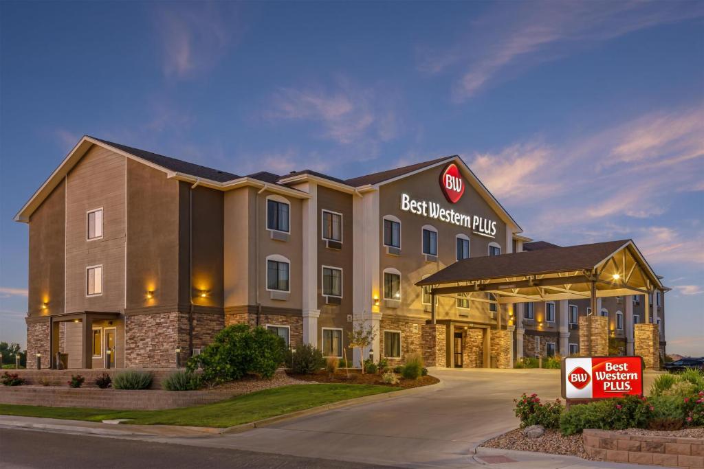 a rendering of a hotel with a for lease sign at Best Western Plus Overland Inn in Fort Morgan