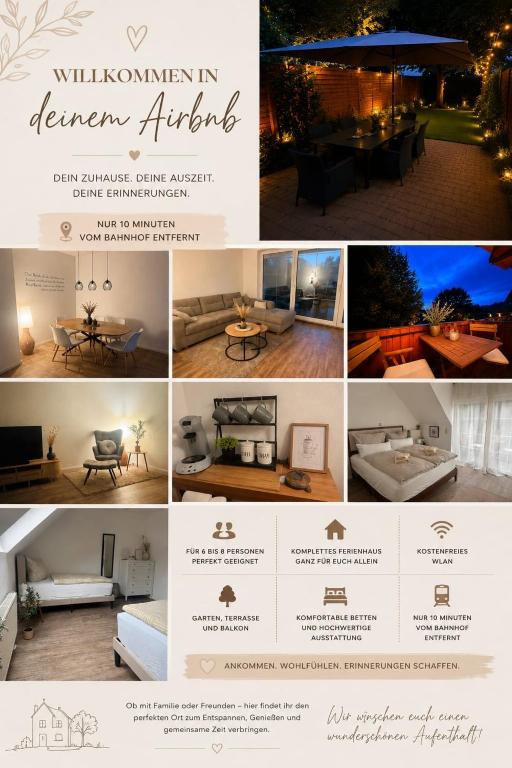 a collage of different pictures of a website at Haus David in Erfurt