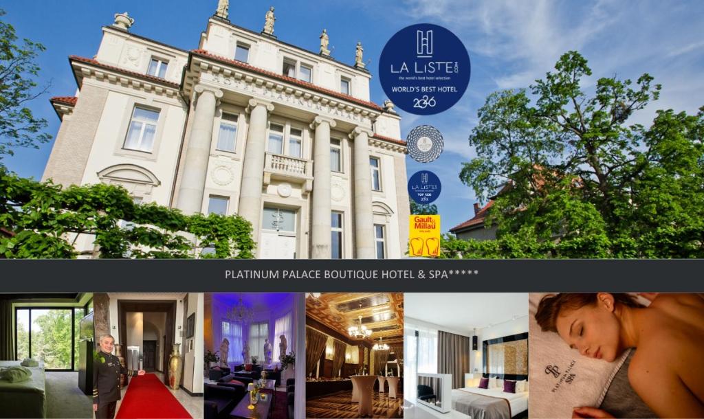 a collage of two pictures of a building at Platinum Palace Boutique Hotel & SPA in Wrocław