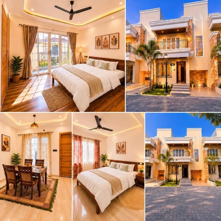 a collage of four pictures of a house at Bougain Villa in Nashik