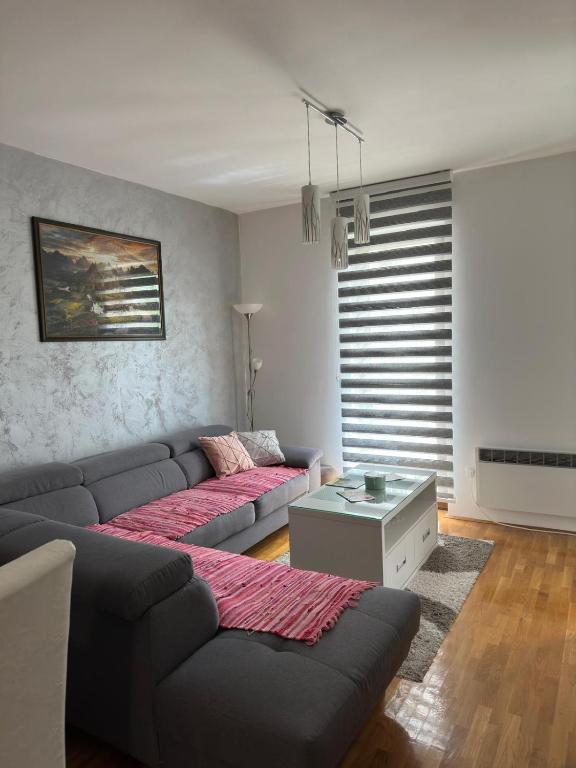 a living room with two couches and a table at Apartman Terzić Zlatibor in Palisat