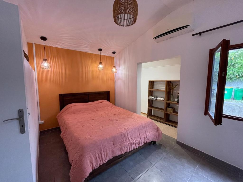 a bedroom with a large bed in a room at Le Petit Pêcheur in Étang-Salé