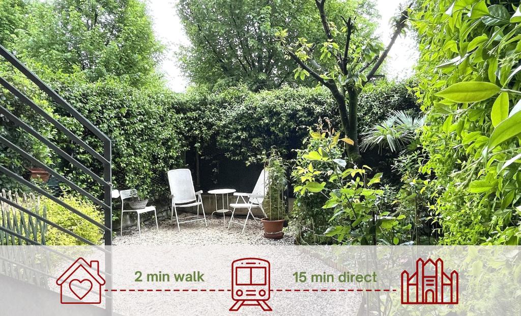 ""Exclusive garden"" Direct metro to Duomo in 15 min