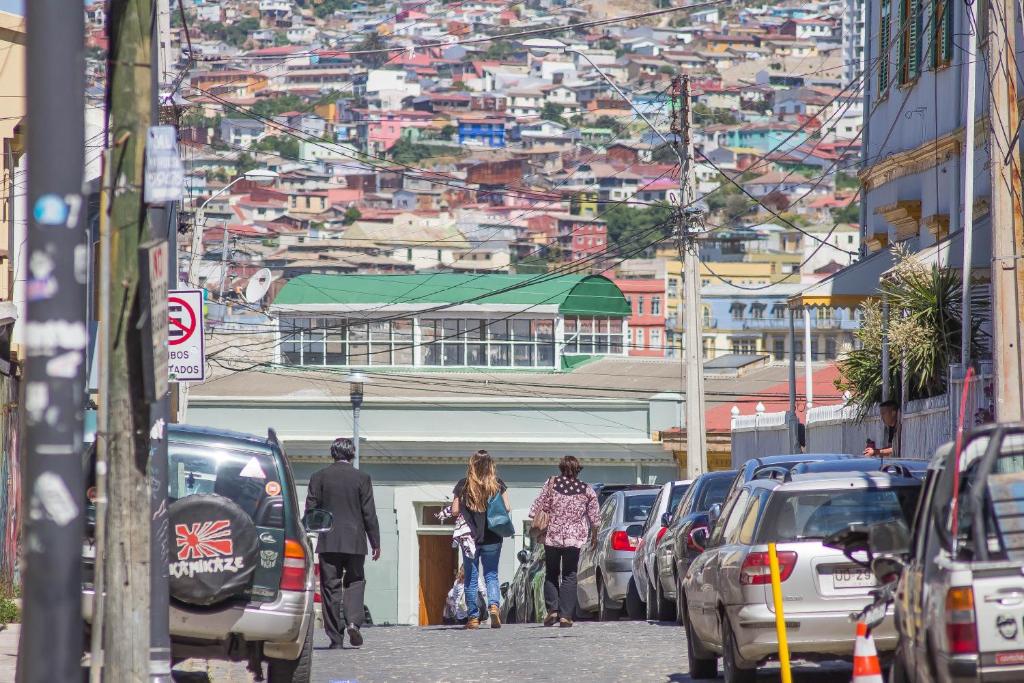 Uma visão geral de Valparaíso ou uma vista da cidade tirada do hotel