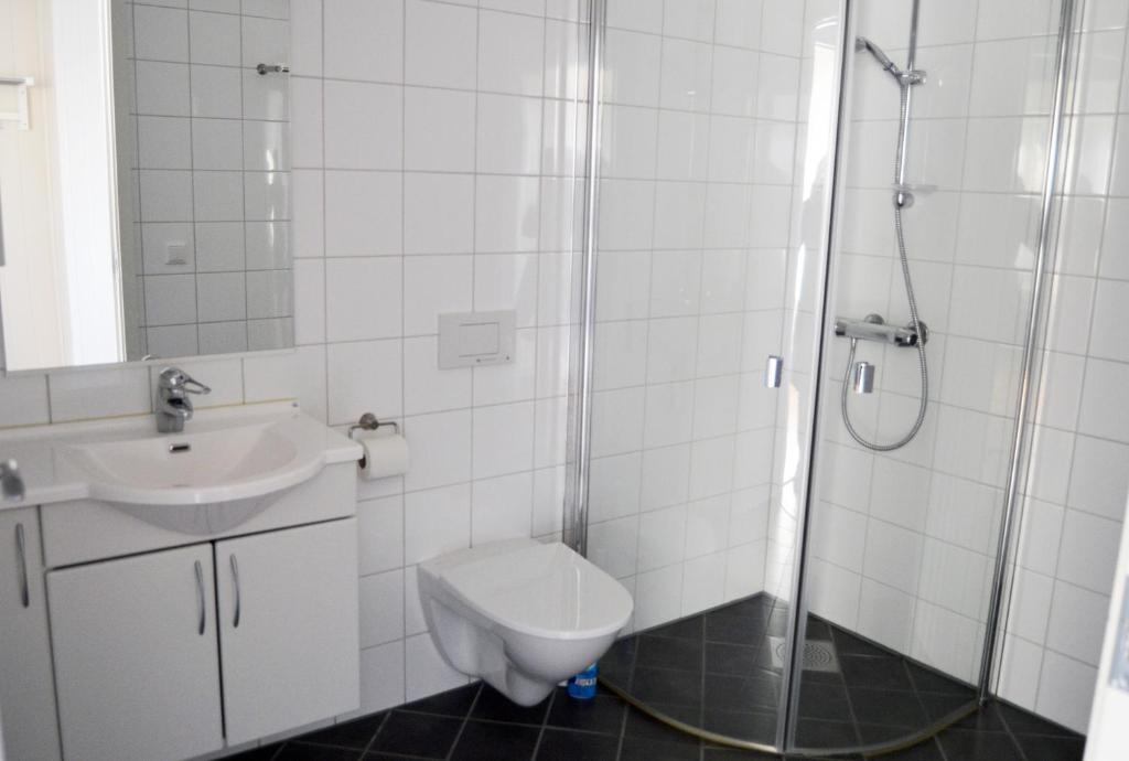 Koupelna v ubytování Sula Rorbuer og Havhotell
