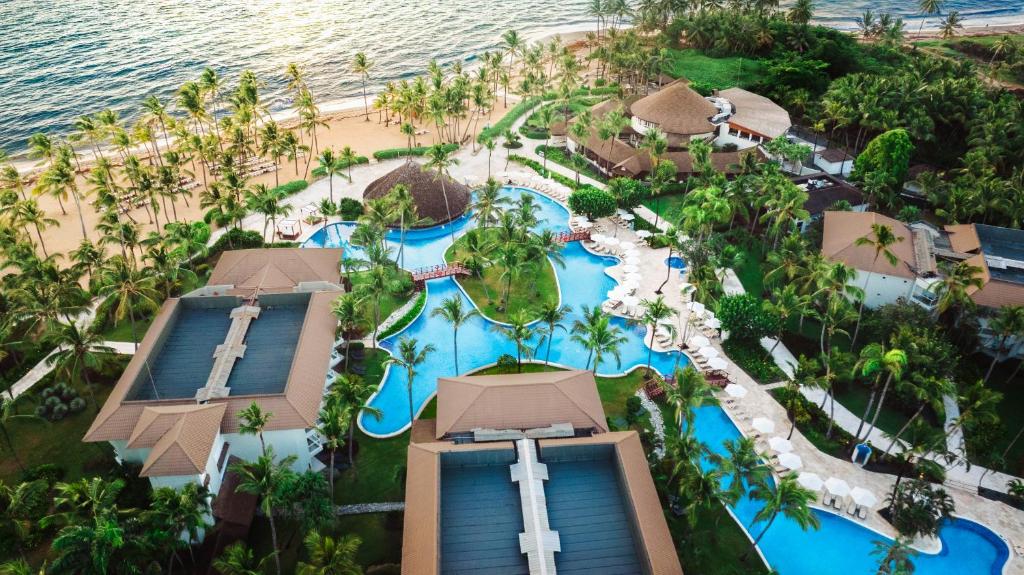 an aerial view of the pool at the resort at Wyndham Alltra Punta Cana All Inclusive Resort in Punta Cana