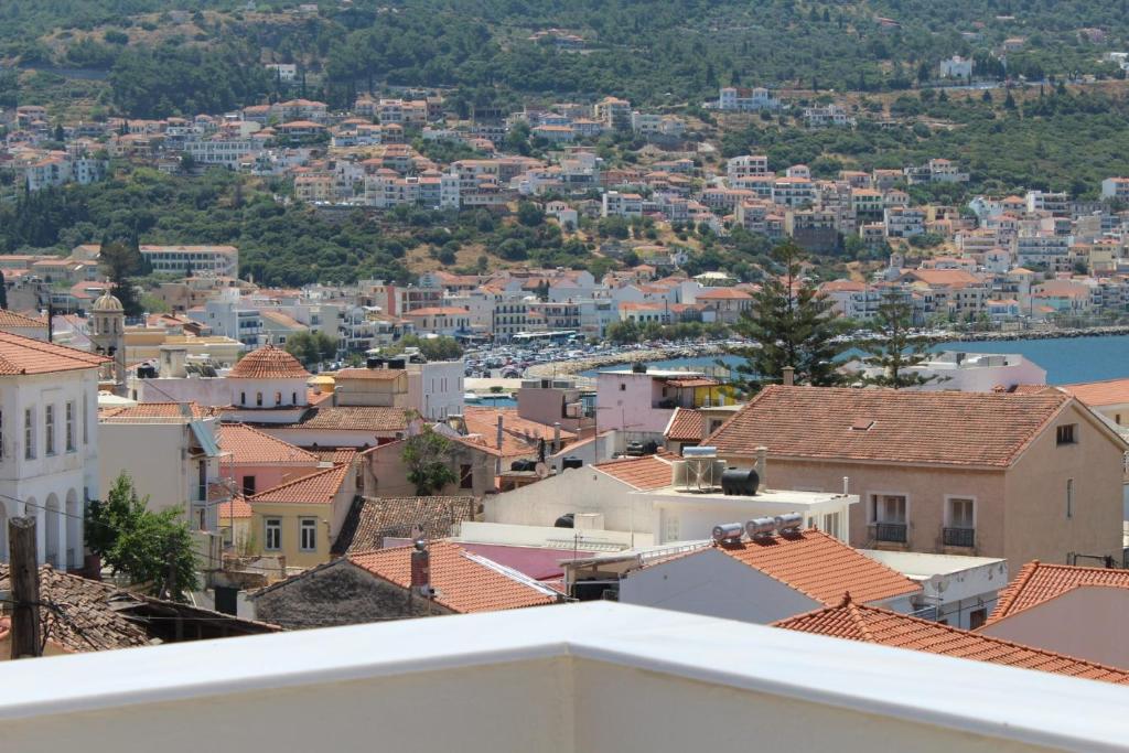 a view of a city from the roof of a building at Diogenes Apartments in Samos