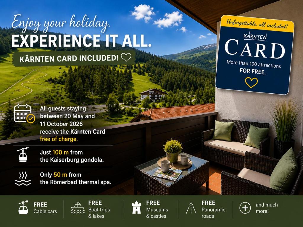 a flyer for an apartment it all with a balcony at Appartements MAGLOV in Bad Kleinkirchheim