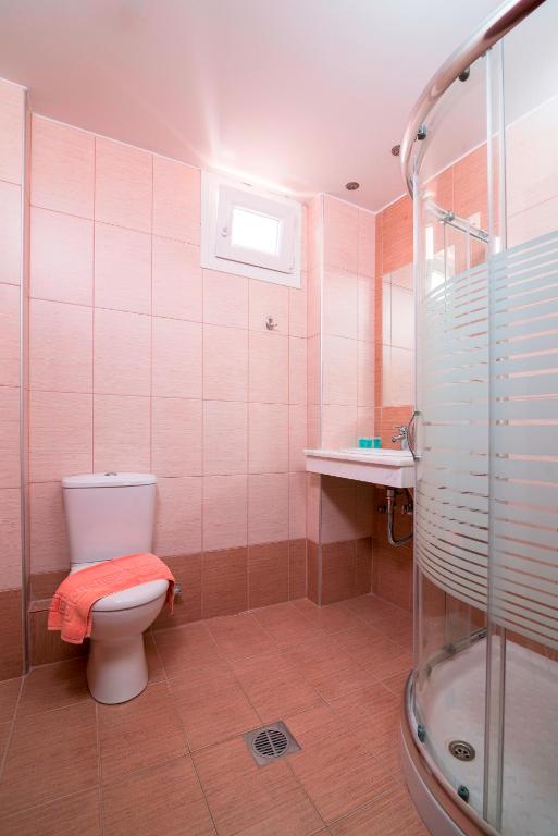 Koupelna v ubytování Hotel Olympion