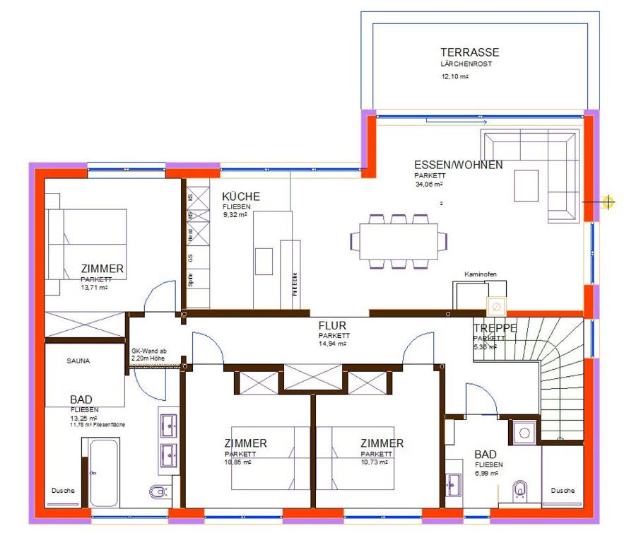 The floor plan of Apartment Smaragdblick Wildkogel