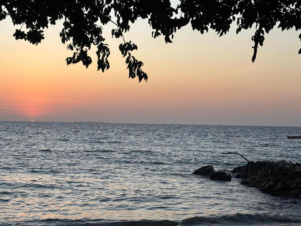 a view of the ocean at sunset at La Casa de la Tortuga in San Onofre