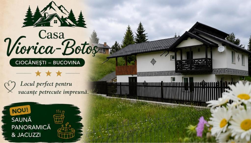 a sign in front of a house at Casa Viorica -Botoș in Ciocăneşti
