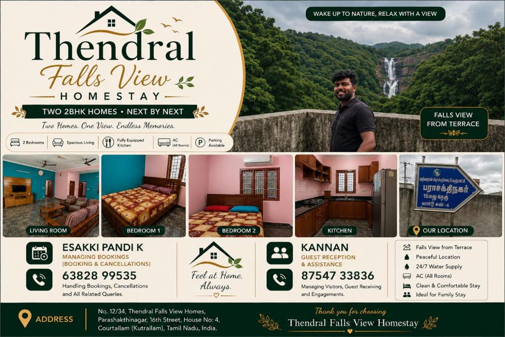 a website for a hotel in a resort at Thendral Falls View Homestay in Kuttālam