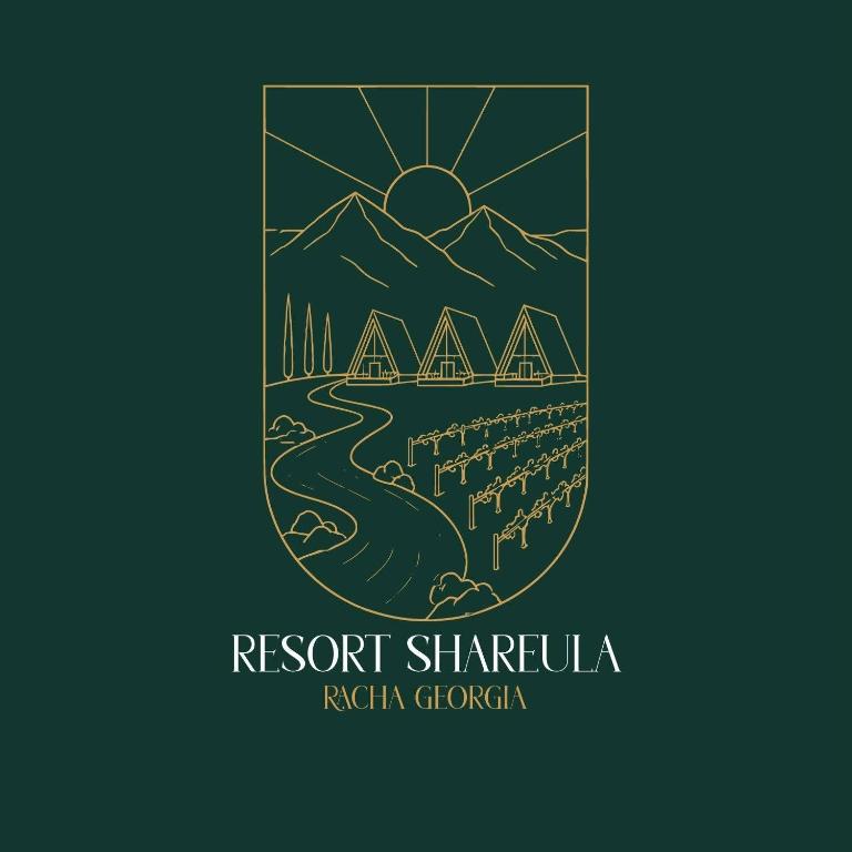 a crest of the region of shirahu with a river and mountains at Resort Shareula in K'veda Ghvardia