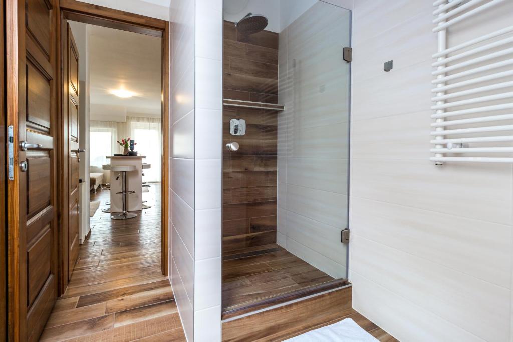 Koupelna v ubytování Aqualiget-Apartmanház E-Car plug-in point Szeged