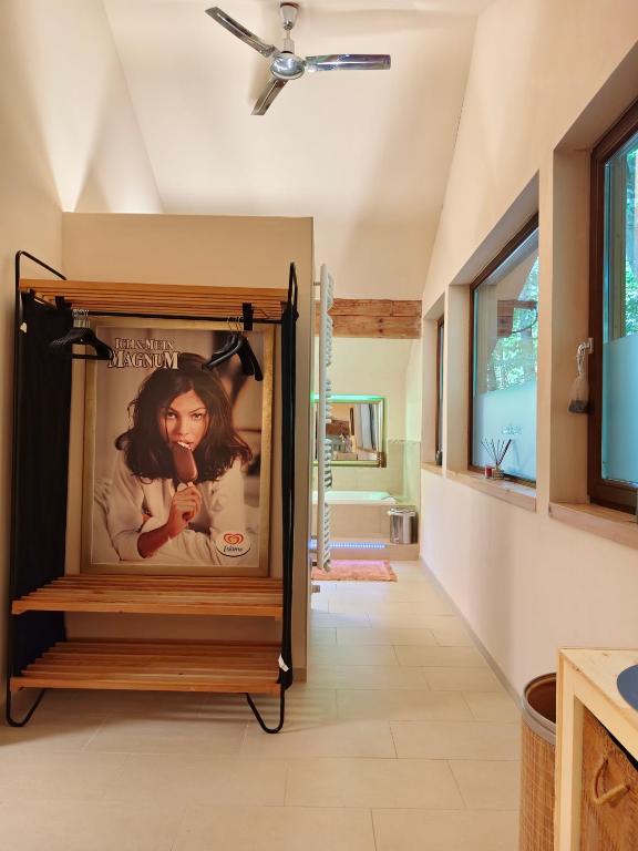 a hallway of a house with a painting on the wall at By Wallner's in Sankt Leonhard