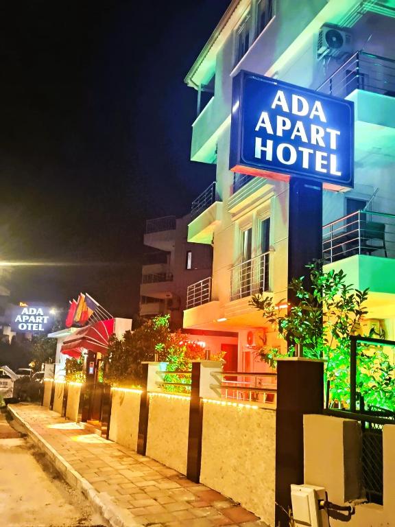 a building with a sign for a apart hotel at Ada Apart Hotel in Antalya