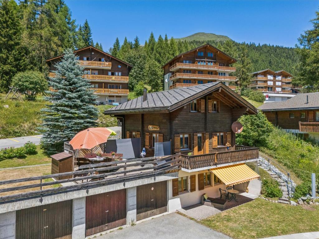 an aerial view of a house at Chalet Siesta OG in Bellwald
