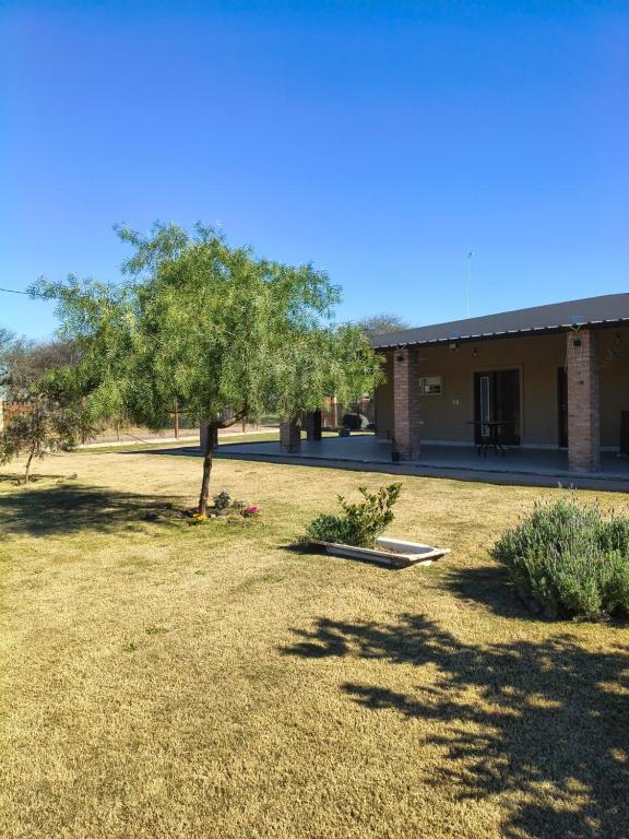 a building with a tree in the middle of a yard at Finca Las Marías in Cardozos
