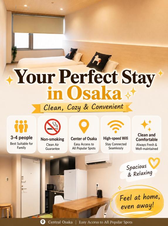 OYASUMI Ice&Hotel 難波なんば 50m from namba station 24Hours Self Checkin