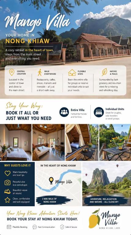 a website for a hotel in a resort at Mango Villa Nong Khiaw in Nongkhiaw
