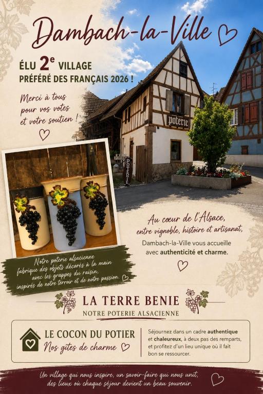 a flyer for a wine tasting in front of a house at Le Cocon du Potier in Dambach-la-Ville