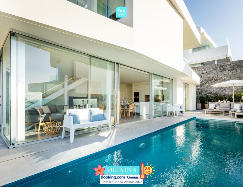an image of a villa with a swimming pool at Villa Eva - amazing heated pool, chill out and BBQ in Callao Salvaje
