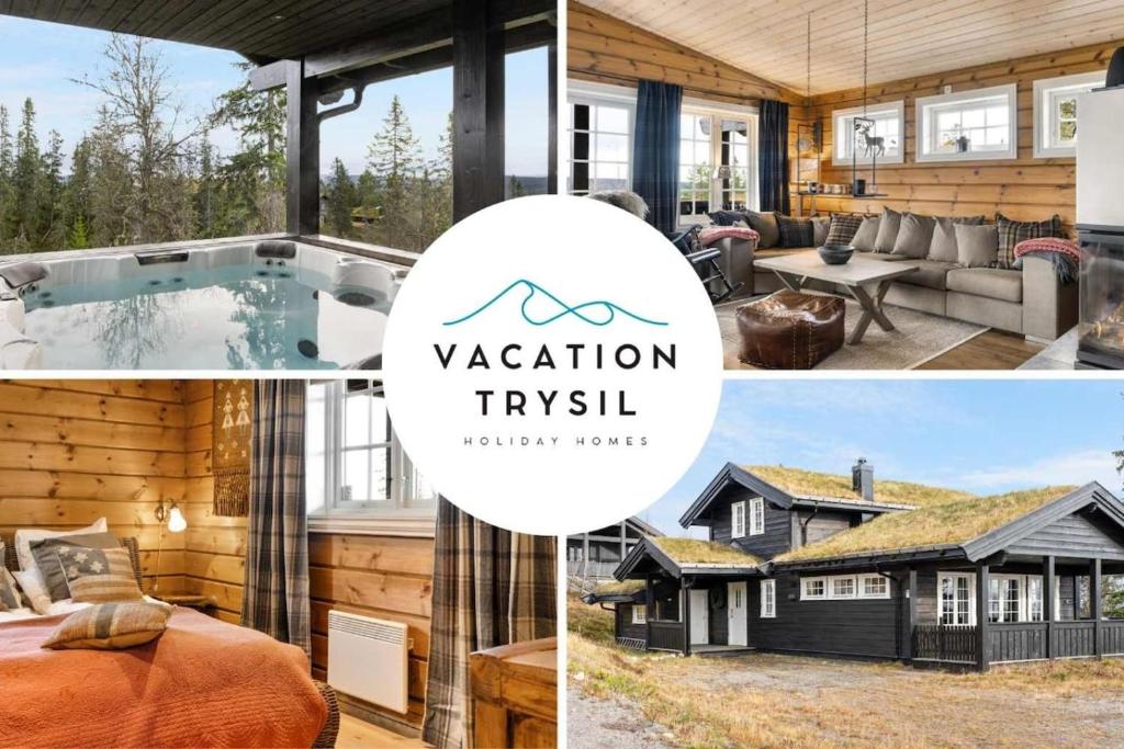 a collage of pictures of a vacation home at Trysilfjell hytteområde 922 by Vacation Trysil in Trysil