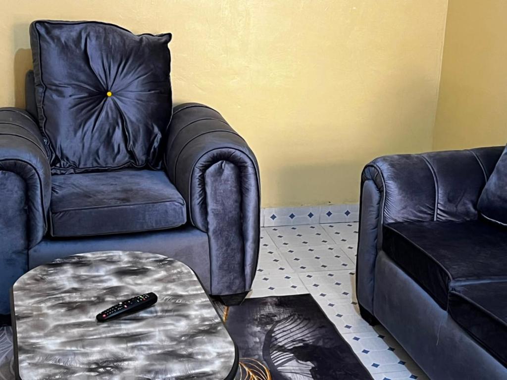 a living room with a couch and a chair at Petalluxe k24 in Narok