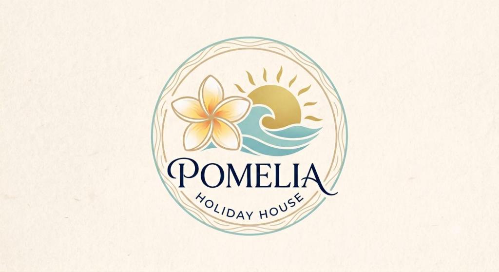 a logo for a hawaiian resort with a wave and a flower at pomelia holiday house in Riposto