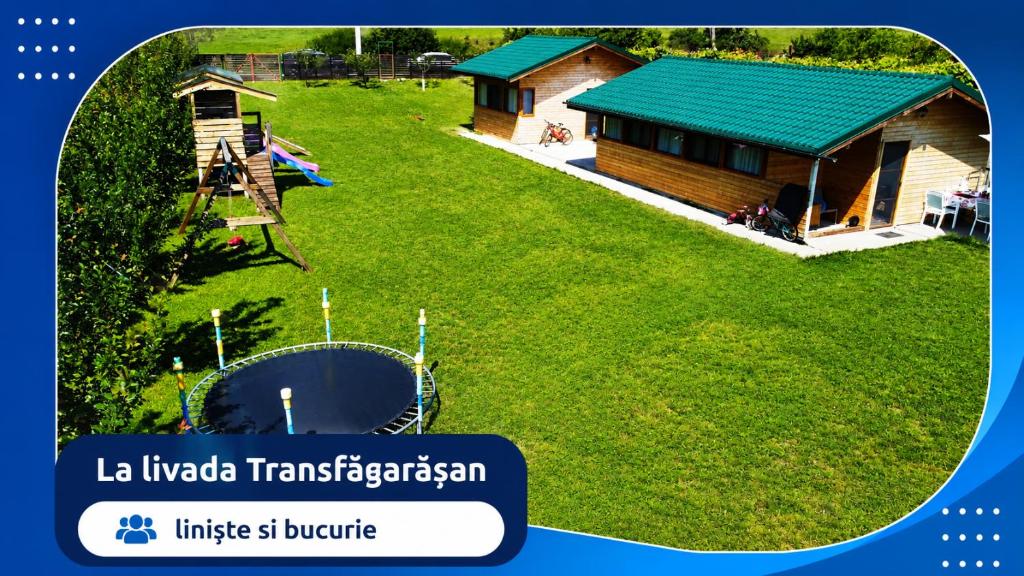 a large yard with a house and a playground at LA LIVADA in Valea Danului