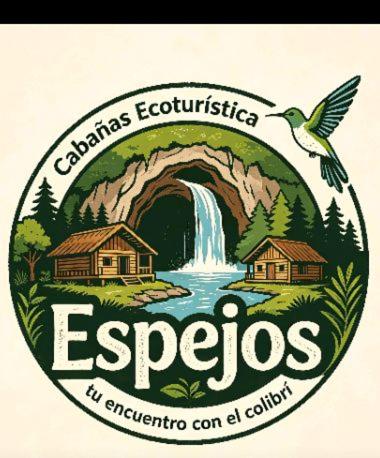 a logo for esperios with a waterfall and a bird at la Palmera in Arroyo Chico Arriba