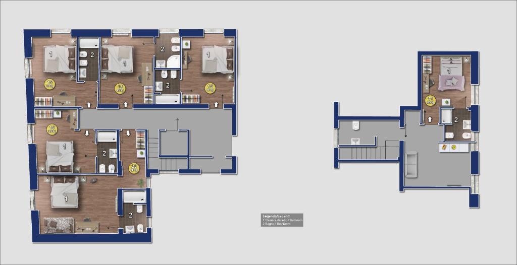 Plan piętra w obiekcie Popolo & Flaminio Rooms