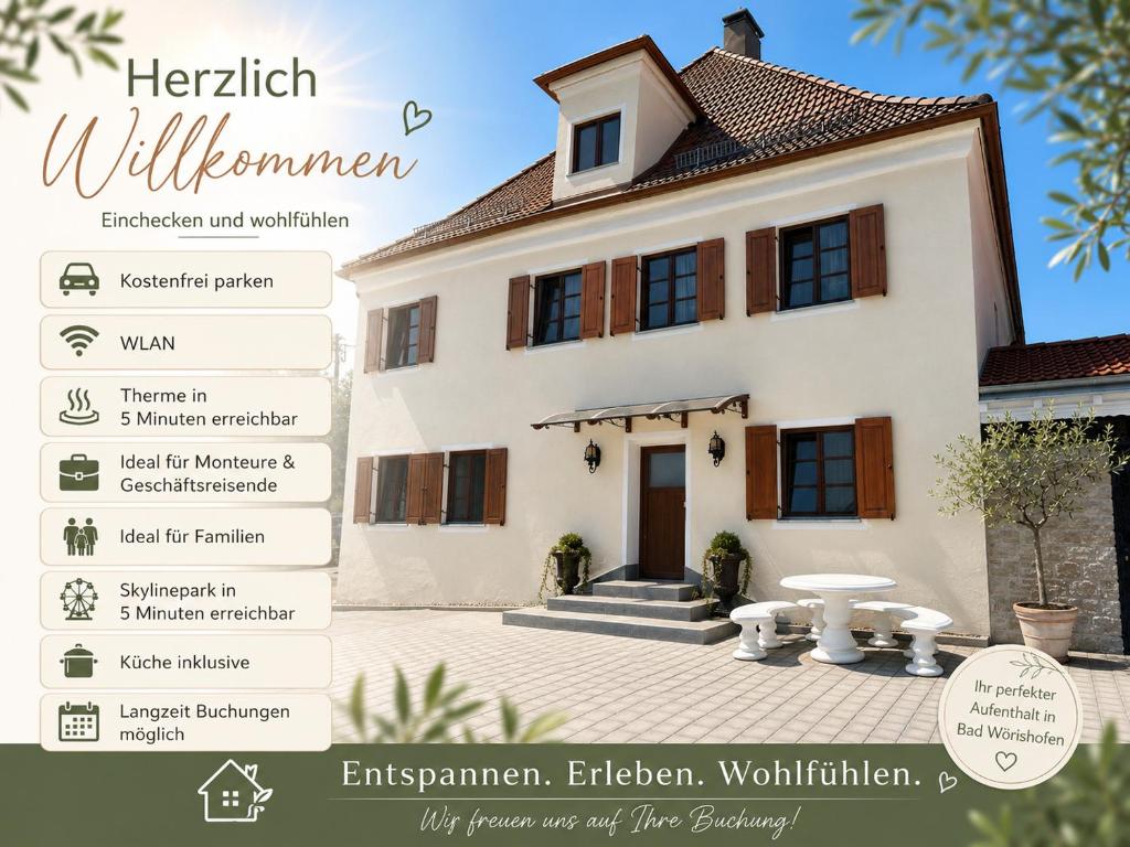 a picture of a house with a flyer at Theresiengarten in Bad Wörishofen