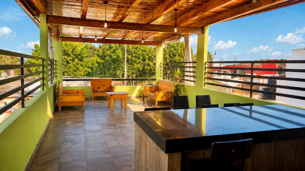 a view from the balcony of a house at Casa Amplia con Terraza en Xalapa in Xalapa