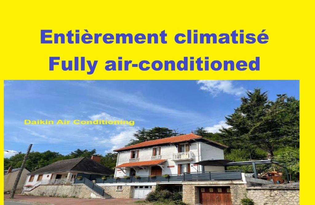 an image of a house with the words entertainment challenge fully air conditioned at VILLULA in Gien