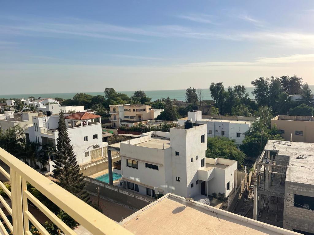 a view of a city with white buildings at Rubis2 appart C2 in Ngaparou