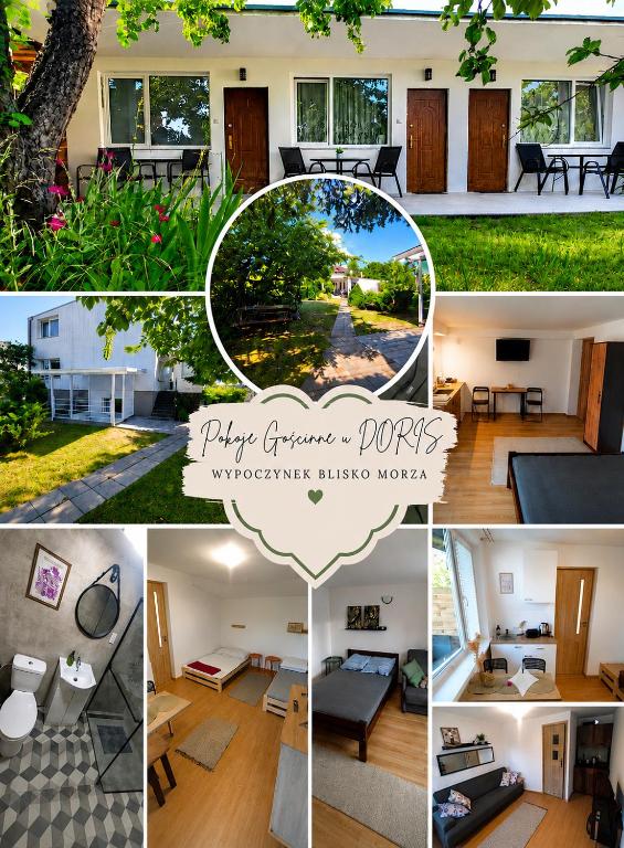 a collage of photos of a house at Pokoje Gościnne u DORIS in Stegna