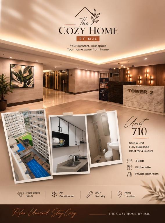 a sign for the cozy home in a building at Cozy Studio for 4 Guests in Dasmariñas