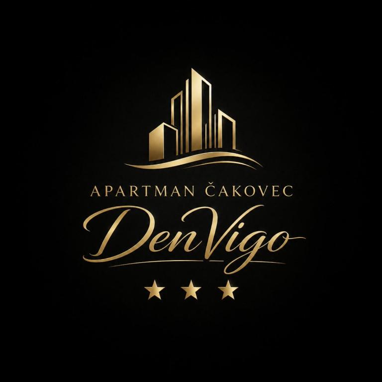 a gold logo for an apartmentoperative de pizzo at DenVigo in Čakovec