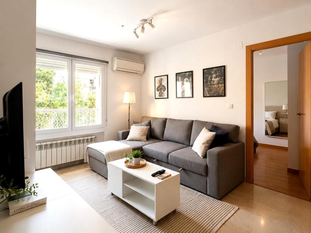 a living room with a couch and a table at Apartamento Centro Granada-Ganivet in Granada