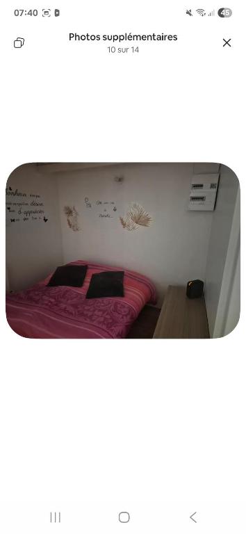 a room with a bed in a room with a window at Le passage in Saint-Brieuc
