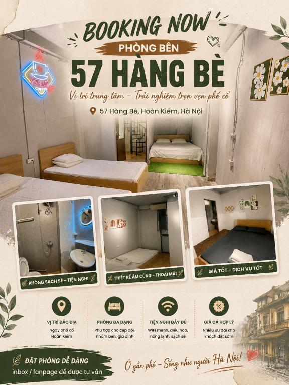 a poster of a room with a bed and a bed at Hanoi Harmony in Hanoi
