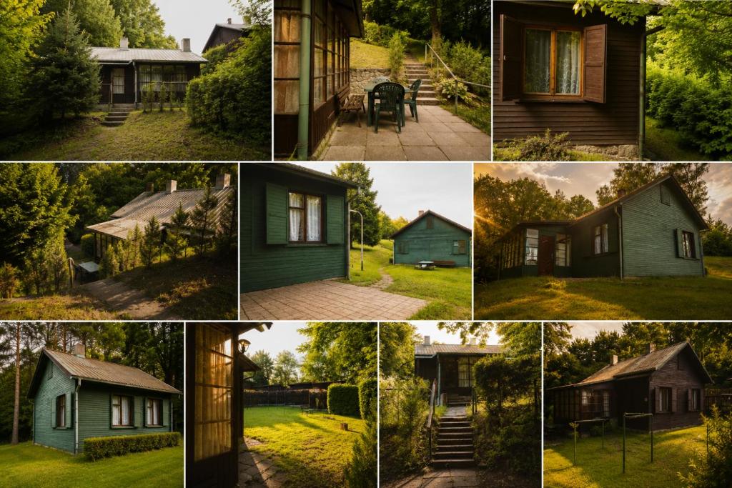 a collage of pictures of different homes at Kemp Selská rokle in Doksy