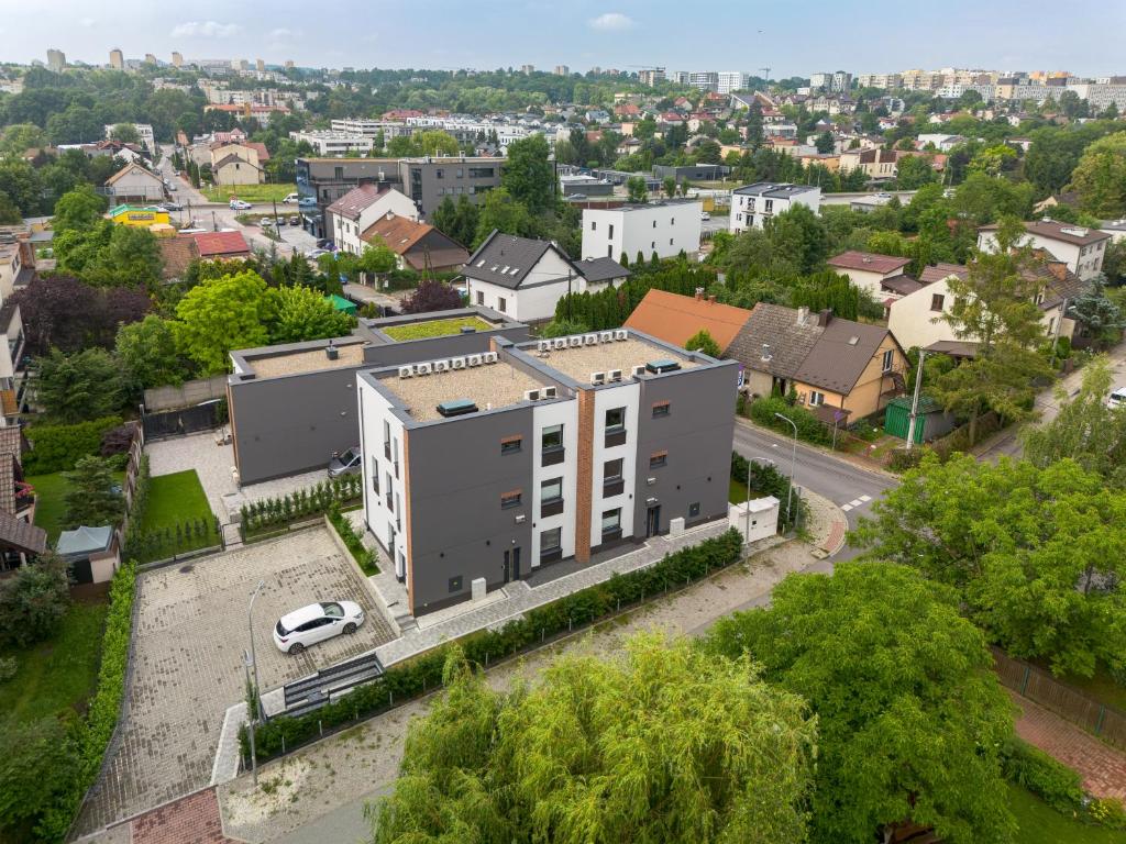 an aerial view of a building in a city at ToTuLokum in Krakow