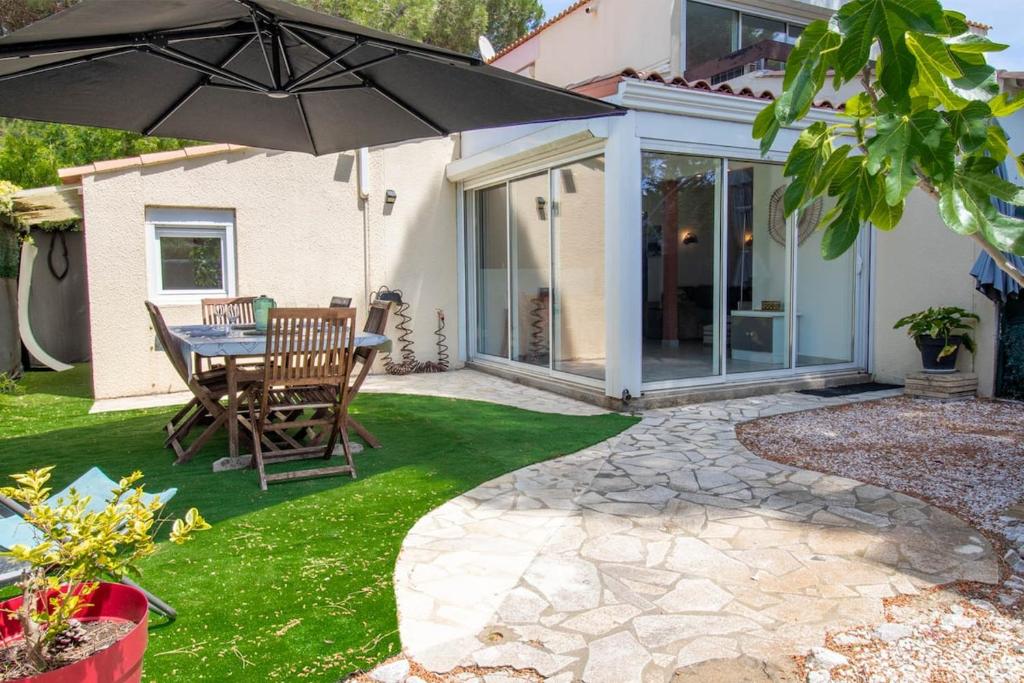 Dunae, villa T3, jardin privatif, piscine, wifi