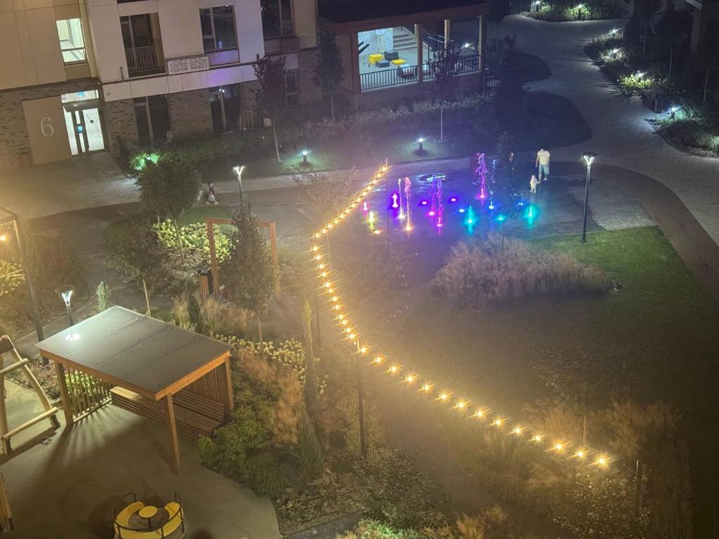 an overhead view of a garden with lights at NRG BI Sado in Katartal