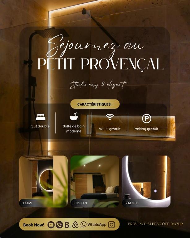 a sign for a pitt renovated hotel room at Le Petit Provençal in Sénas