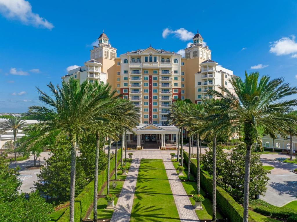 an aerial view of a resort with palm trees at WorldMark Reunion in Kissimmee